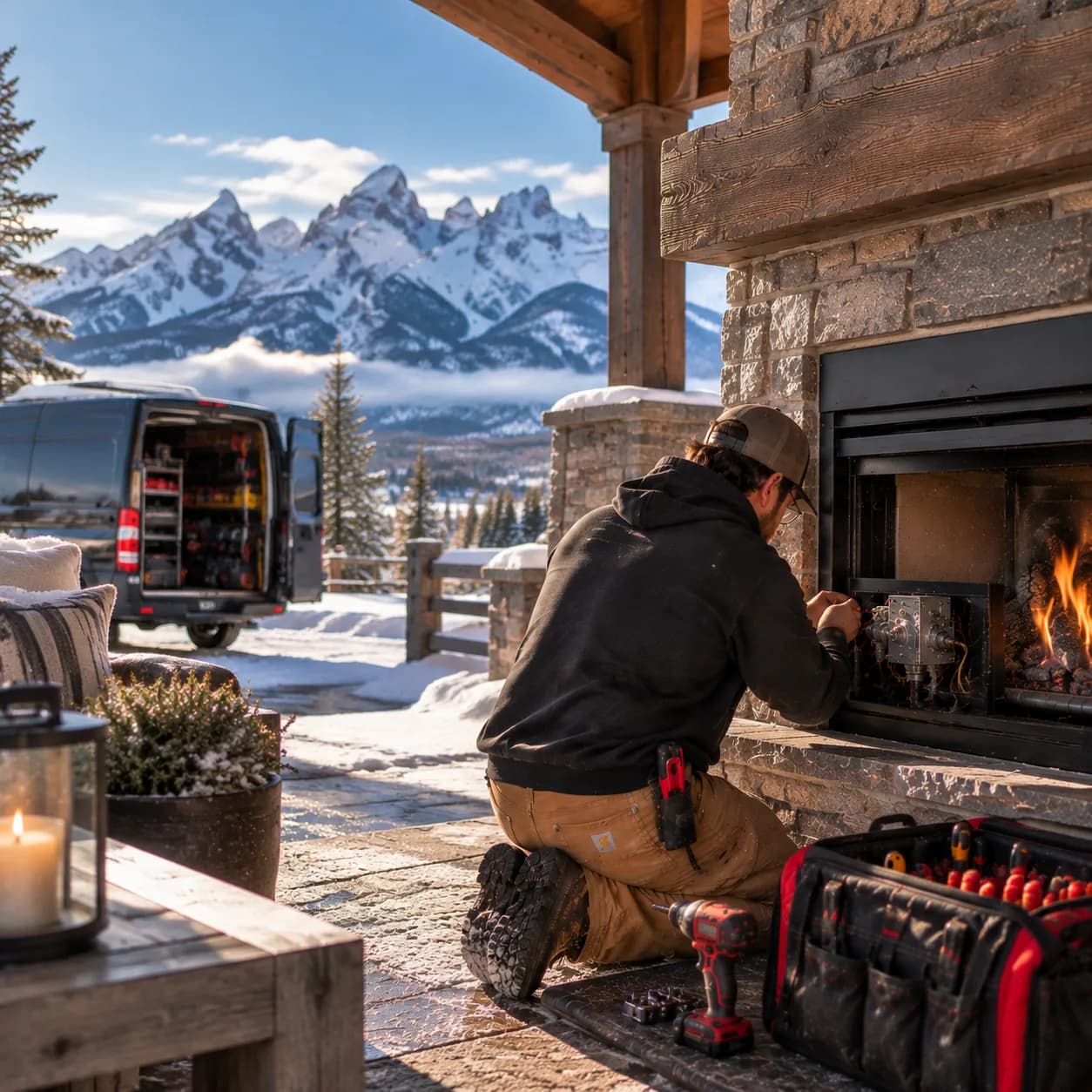Fireplace repair service in Jackson Hole, Wyoming